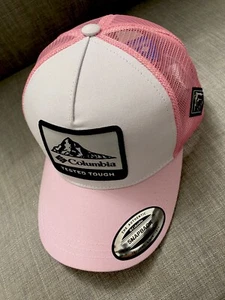 Columbia Pink & White Mesh Snapback Cap Unisex Adults One Size - Picture 1 of 13