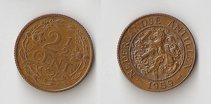 Netherlands Antilles 2.5 cents 1959 High grade! - Image 1 of 1