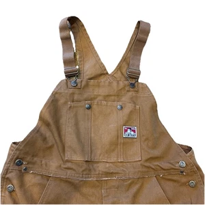 BEN DAVIS WORKBIB OVERALLS SZ 40 X 34 Heavy Duty Construction Workwear Altered - Picture 1 of 11
