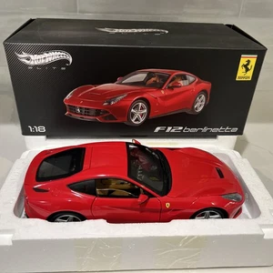 RARE 1/18 Hot Wheels Elite Ferrari F12 Berlinetta Rosso Corsa RED - Picture 1 of 12