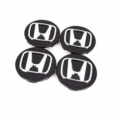 4pcs Black Fits Honda Accord Civic CRV Pilot 69mm Wheel Center Caps Silver Logo Foto 1 de 4