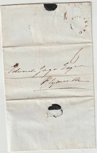 1837 RRR POLPERRO FLEURON PMK LETTER WILLIAM HARDING TO EDWARD JAGO PLYMOUTH E/L - Picture 1 of 4