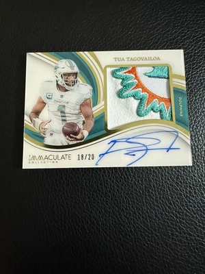 2023 Tua Tagovailoa Immaculate Patch Auto /20 - Dolphins Player Worn Patch🔥🐬 - Image 1 of 4