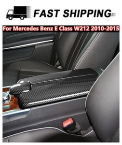 For Mercedes Benz E Class W212 2010-2015 Carbon Fiber Center Armrest Box Covers - Picture 1 of 5