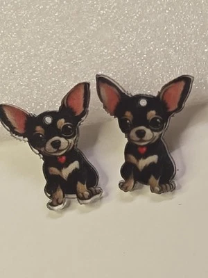 2 Dijes para cachorros Chihuahua policromados acrílicos proyectos hágalo usted mismo Foto 1 de 4
