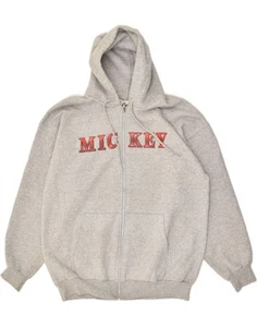 DISNEY Mens Graphic Zip Hoodie Sweater Large Grey Cotton AS16 - Picture 1 of 4