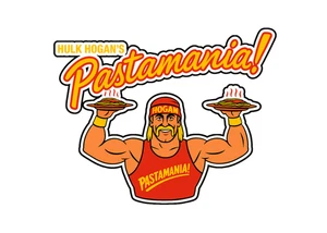 Pastamania Hulk Hogan #3 Retro 90s TV Custom Vinyl Die Cut Sticker 3.5x2.5 - Picture 1 of 1