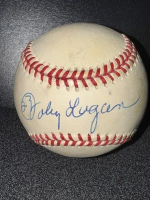 Auténtico Johnny Logan Autografiado Firmado Oficial Liga Nacional de Béisbol JSA Foto 1 de 4