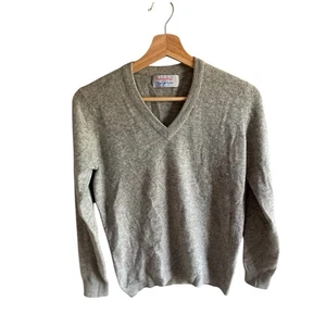 1950's Vtg Burberrys London By Ballantyne Pullover Men’s M Gray 100% Cashmere - Picture 1 of 6