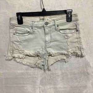 Mudd Flex Stretch Shortie Shorts Frayed Distressed Denim Low Rise Juniors Size 5 - Picture 1 of 8