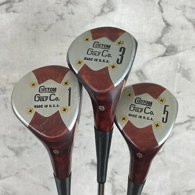 Custom Golf Co. Shur Flite De Colección Lote de 3 RB Club Driver Set 1, 3, 5 De Colección Foto 1 de 4