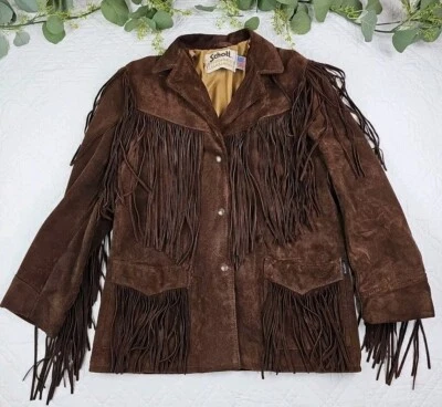 Chaqueta de Colección Schott Western Flecos Talla 18 Hecha en Cuero EE. UU. Foto 1 de 4