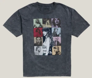 Taylor Swift The Eras Tour US & International Dates Mineral Wash Gray T-Shirt XL - Picture 1 of 2