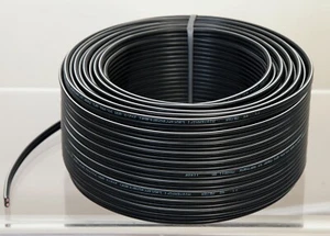 50 m Lautsprecherkabel 2 x 2,5 mm² OFC 99,99 % Voll Kupfer Schwarz Litze 0,2 - Bild 1 von 5