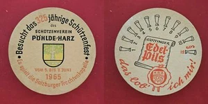Göttinger Edelpils Schützenverein Pöhlde 1965 Brauerei Bierdeckel Bier - Picture 1 of 1