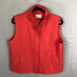 SSYS The Label Vest Womens Large Red Texture Weave Athleisure Sporty Resort - Picture 1 of 18