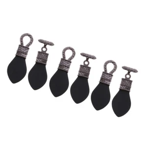 3 Pairs Leather Horn Toggle Buttons Metal Hook Duffle Coat Sewing Fasteners - Picture 1 of 11