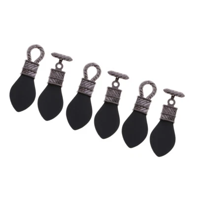3 Pairs Leather Horn Toggle Buttons Metal Hook Duffle Coat Sewing Fasteners - Image 1 of 4