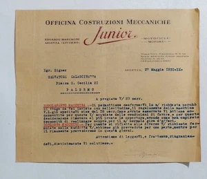 16495 75/crt Vecchio documento - Officina costruzioni meccaniche Junior - 1931 - Picture 1 of 4