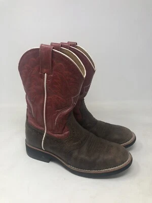 Ariat Heritage Crepe Western Boot Kids 2 Brown Red Leather 4LR Style 10008722 - Image 1 of 4
