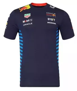 Red Bull Racing F1 Team Set Up Tee 2024 Navy Castore Orcale Small Night Sky Blue - Picture 1 of 3