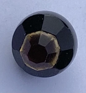 ANTIQUE BLACK GLASS TINGUE BUTTON - Picture 1 of 3