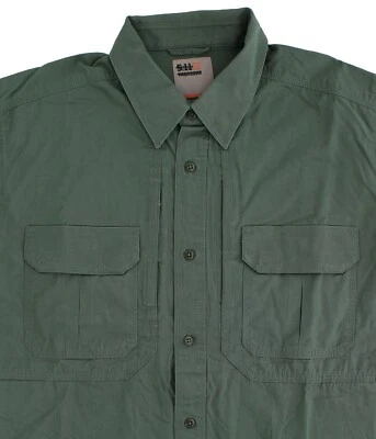 Camisa táctica original 5.11 para hombre manga corta abotonada, ropa de trabajo con bolsillo lista Foto 1 de 4