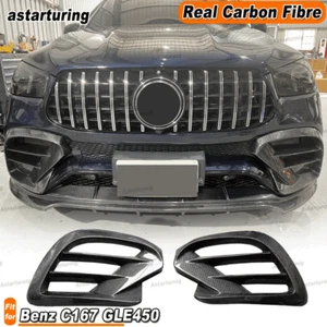 Fit For Benz W167 C167 GLE450 Sport Coupe Real Carbon Front Fins Air Vent Cover - Bild 1 von 15