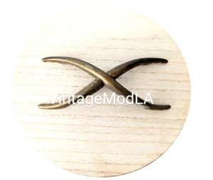 Paul Frankl Vintage Brass Drawer Pull X-Pulls Brown-Saltman - Picture 1 of 4