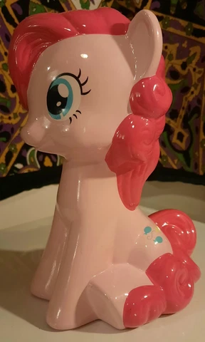 RARE 2014 Ceramic 10" PINKIE PIE-My Little Pony Piggy/Money Bank/Container Cover