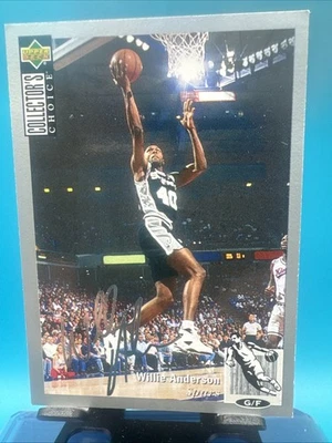 1994-95 Collector's Choice Silver Signature #340 Willie Anderson - Spurs A14 - Image 1 of 2