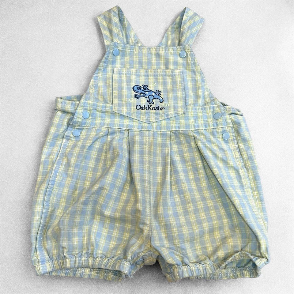 90s Vintage Osh Kosh Bubble Romper Kids Overalls Size 3-6 M Embroidered Logo - Image 1 of 4