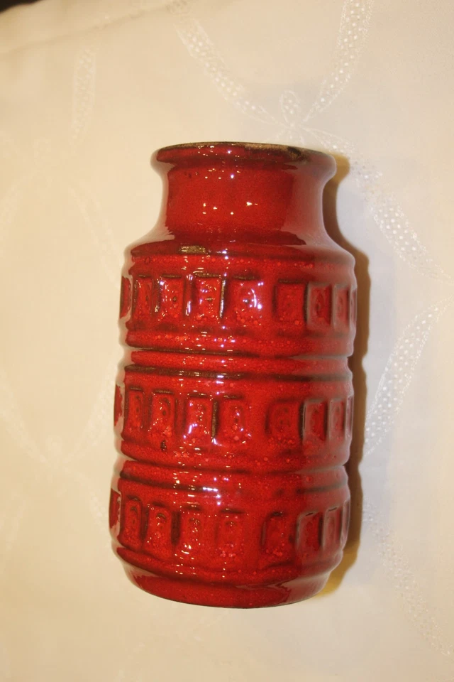 Scheurich Vase, 268-15, West Germany, ROT, Keramik, 15,5cm hoch 60/70er Vintage - Bild 1 von 4