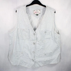 Chaleco Ralph Lauren Rayas Mujer 2XL Marinero Francés Bolsillos Botón De Colección - Imagen 1 de 10