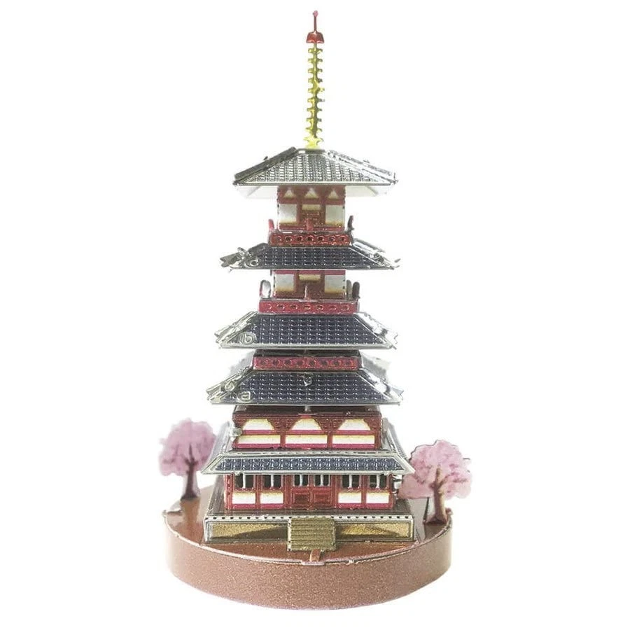 Metallic Nano Puzzle Five-storied Pagoda T-MB-003 - Image 1 of 2