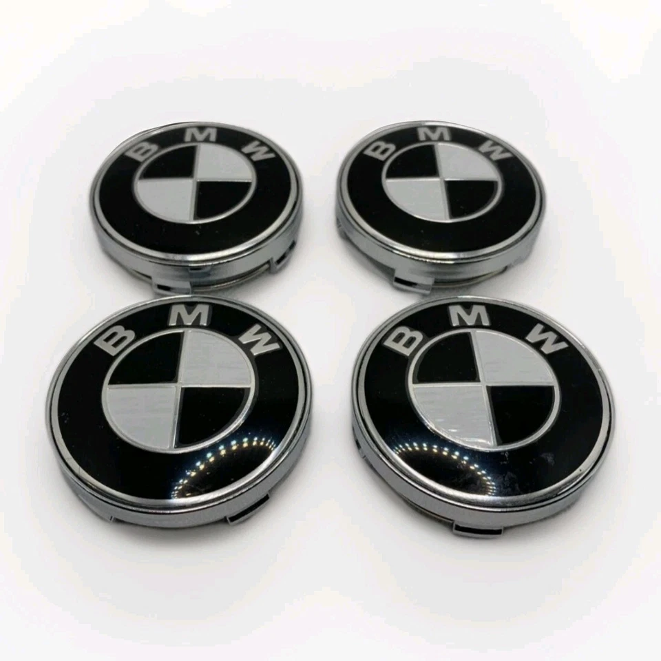 BMW Center Caps 60mm Black & White - image 1 of 1