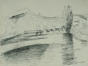 Roger CRUSAT : La vallée du Rhône - Dessin original signé - Imagen 1 de 6