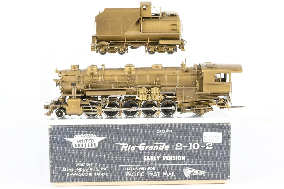 HO Brass PFM United D&RGW Denver & Rio Grande Western 2-10-2 Early Version F-81 - Image 1 of 4