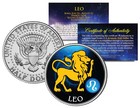 LEO Horoscope Astrology Zodiac JFK Kennedy U.S. Colorized Half Dollar Coin