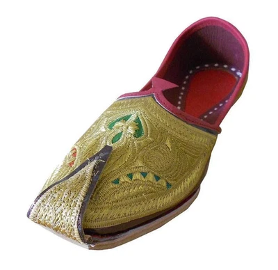 Men Shoes Traditional Punjabi Khussa Mojari Handmade Leather Loafers US 8-11 - Image 1 of 4