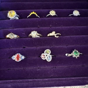 NEW FRAGRANT JEWELS 10 Ring Lot Size 10 NWT and NWoT silver tone ring set  - Picture 1 of 24