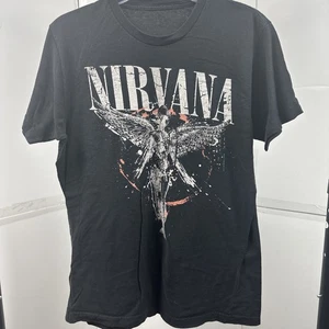 Nirvana In Utero Band Grafik T-Shirt schwarz Used-Look Herren Größe Small " - Bild 1 von 2
