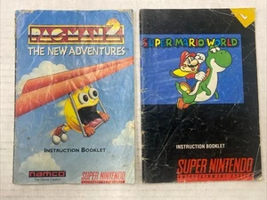 Pac-Man 2 The New Adventures & Super Mario World SNES Manual Only - Picture 1 of 2