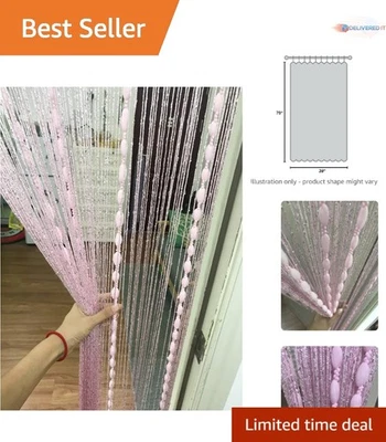 Дверь струнных инструментов занавески серебряная лента кисточки комнаты разделитель 39 x 79 романтический декор - Изображение 1 из 4