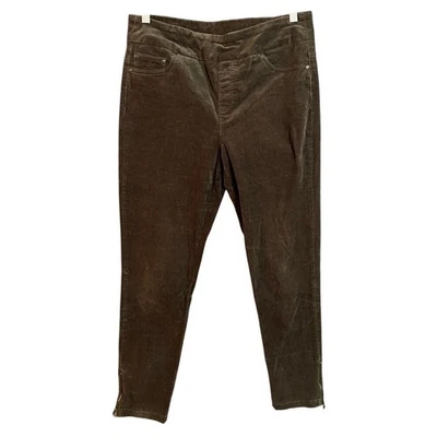 Pantalones Tribales de Pana Mujer Talla 10 Marrón Cremallera Tobillo Cintura Elástica Elastizados Foto 1 de 4