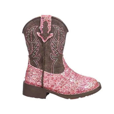 Botas informales Roper Azteca Brillo Puntera Cuadrada Vaquero Niñas Pequeñas Marrón, Rosa 09 Foto 1 de 4
