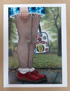 Impresiones artísticas digitales de calidad Skinhead Girl Dr Martens -16 X 12" firmadas Reino Unido - Imagen 1 de 1