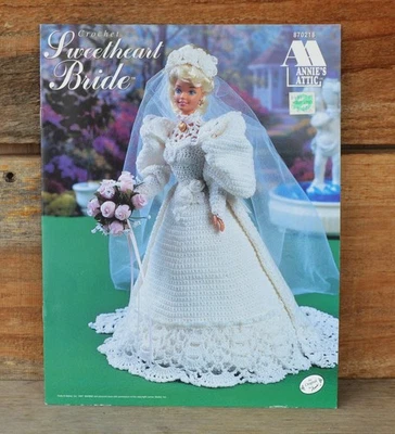 Annie's Attic Crochet Pattern Sweetheart Bride Wedding Dress for Barbie #870218 - Image 1 of 4