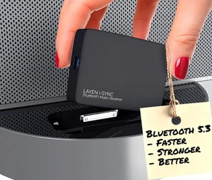 i-SYNC | Premium Bluetooth 5.3 iPod Bluetooth Adapter, 30 Pin Dock Adapter fo... - Bild 1 von 9