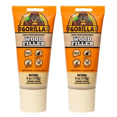 Gorilla All Purpose Wood Filler 2 Pack Strong Durable Repairs Smooth Finish - Image 1 of 4